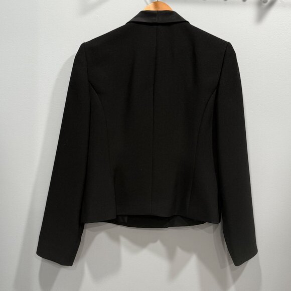 VTG Y2K Atrium 2 Piece Black Skirt Suit Satin Collar Career Whimsigoth Size 8 - Picture 6 of 16